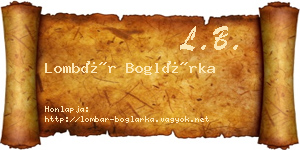 Lombár Boglárka névjegykártya
